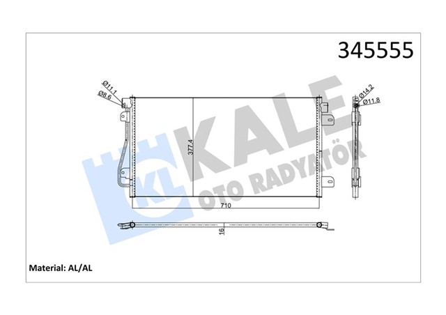 KLIMA KONDENSERI MASTER - MOVANO 00 690X376X16 AL/AL