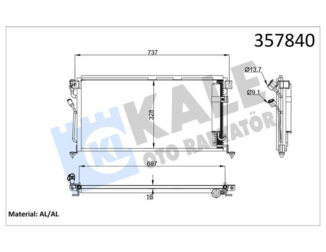 KONDENSER MITSUBISHI LANCER VI - LANCER VII 2003 2007 AL/AL