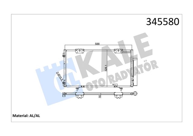 KLIMA KONDENSERI AVENSIS 00 - 03 610X307X16 OTO. - MEK. AL/AL
