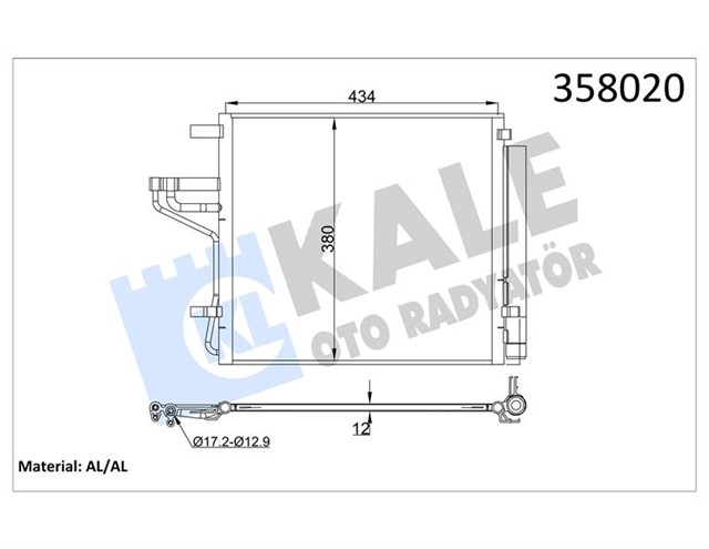 KONDENSER KIA PICANTO 1.0 1.2 17 - AL/AL
