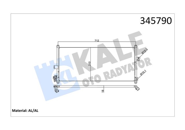 KLIMA KONDENSERI NISSAN ALMERA 1.5 - 1.8 - 2.2DI - DCI - PRIMERA 1.6 - 1.8 - 2.0 - 2.2 DI 02 688X304X17 AL/AL