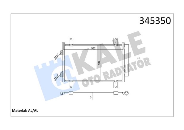 KALE 345350KLIMA KONDENSERI JUMPER - DUCATO - BOXER 537X340X16 AL/AL