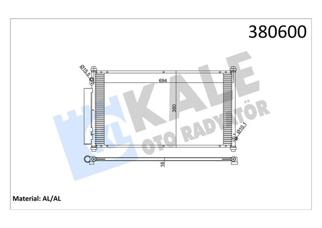 KLIMA KONDENSERI HONDA FIT III AL - AL 714X380X16