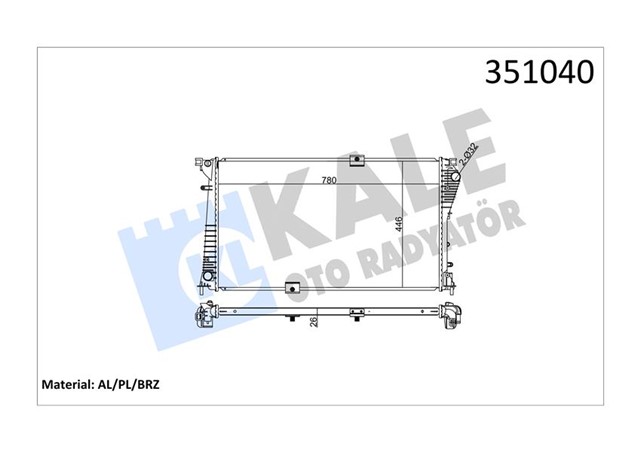 RADYATOR VIVARO 06 TRAFIC II06 2.5CDTI G9U.6.30 AC KLIMASIZ MEK 780X462.25X27 AL PL BRZ