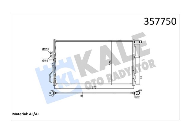 KONDENSER HYUNDAI TUCSON 1.6 GDI 15 - 20 - KIA SPORTAGE IV 1.6 GDI 15 - 