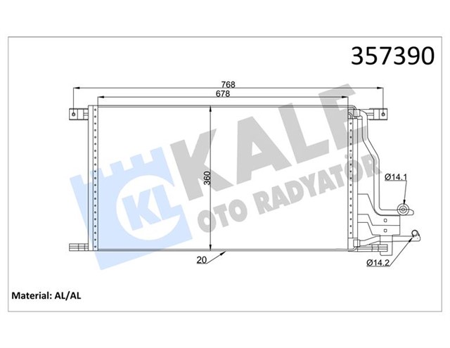 KONDENSER FORD TRANSIT - TRANSIT TOURNEO CONDENSER AL/MKNK
