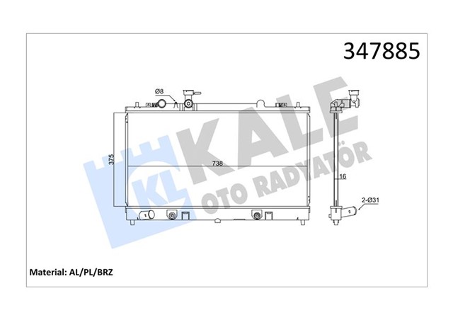 RADYATOR 6 GH 2.0 16V 07 13 AT AL/BRZ 375X738X16