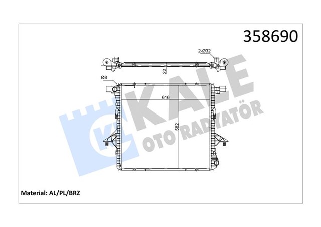 SU RADYATORU AMAROK [616X578X22] CDBA - CDCA - CNFA 2.0 TDI 10 - 