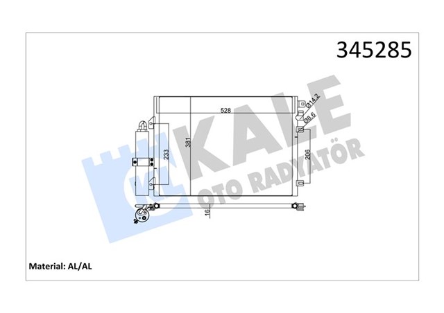 KLIMA KONDENSERI DACIA SANDERO 1.4I - 1.6 I 16V BENZINLI 08 LOGAN I 1.4I - 1.6I 04 OTO. - MEK. AL/AL