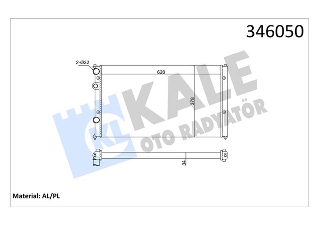 RADYATOR GOLF 3 - LUPO - POLO CLASIC - CADDY 2 - CORDOBA - IBIZA II - 1.6 - 2.0 16V - 1.9 TDI AC MEK AL/PL/BRZ