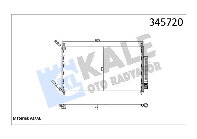 KLIMA KONDENSERI HONDA CRV 2.0 - 2.0AWD 12 703X393X16 MEK.OPSIYO.OTOM.SANZIMAN AL/AL