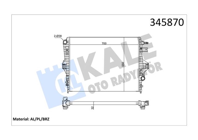 RADYATOR VW TOUAREG - PORSCHE CAYENNE 3.0 - 3.6 V6 10 AC / - MEK OTOM AL/PL/BRZ