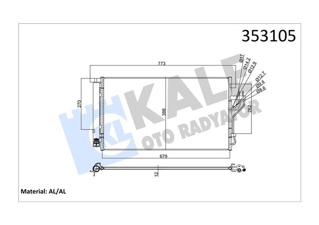 KONDENSER HYUNDAI IX35 - KIA CARENS IV - SPORTAGE