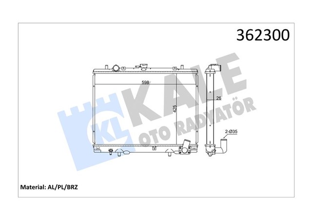 RADYATOR MITSUBISHI L200 AL/PL/BRZ 425X598X26