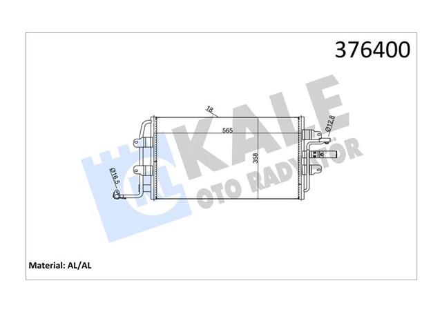 KLIMA KONDENSERI VW NEW BEETLE AL/AL 563X362X18