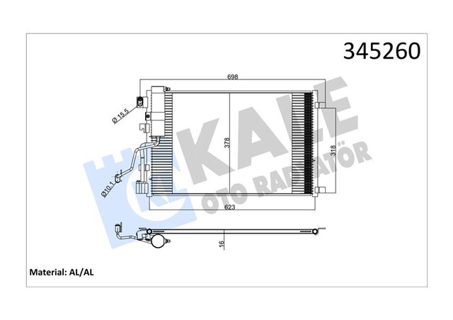 KLIMA KONDENSERI NISSAN QASHQAI 1.5DCI 07 OTO. - MEK. AL/AL