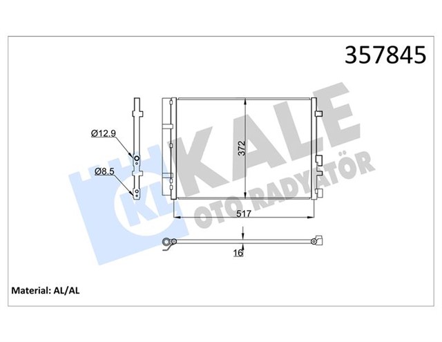 KONDENSER HYUNDAI I20 ACTIVE - I20 II CONDENSER AL/AL
