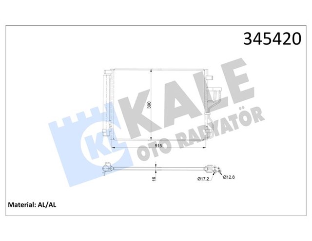 KLIMA KONDENSERI KIA SPORTAGE - IX35 10 538X383X13 OTO. - MEK. AL/AL