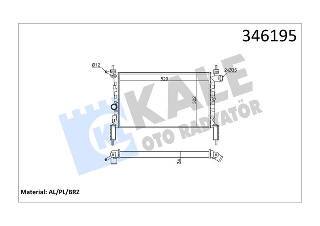 RADYATOR BRAZING ASTRA F 1.4I - 1.6I KLIMASIZ MEK 525X298X22 AL/PL/BRZ