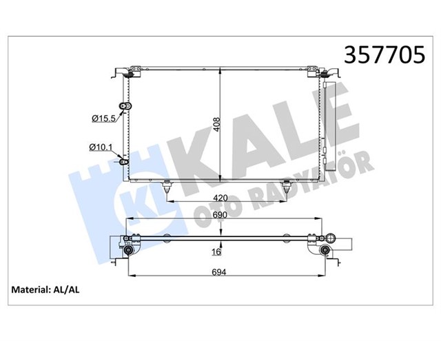 KONDENSER TOYOTA CAMRY 11 - 01 - 01 - 06 AL/AL