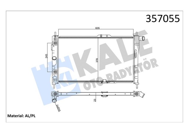 SU RADYATORU DAEWOO ESPERO 1.8 95 - 97 AT AC NAC MEKANIK 635X378X23