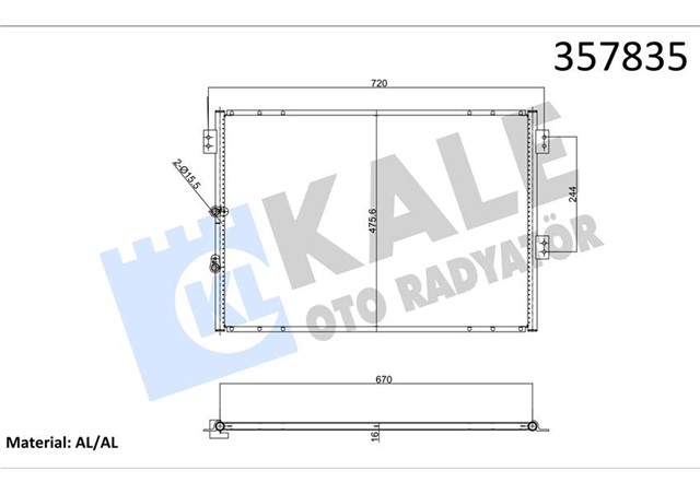 KONDENSER TOYOTA HIACE - COMMUTER V 2.5 D - 4D 06 - - HIACE IV 2.4 - 2.4 4WD - 2.4 D 95 - - HIACE V 2.7 4WD - 2.5 D - 