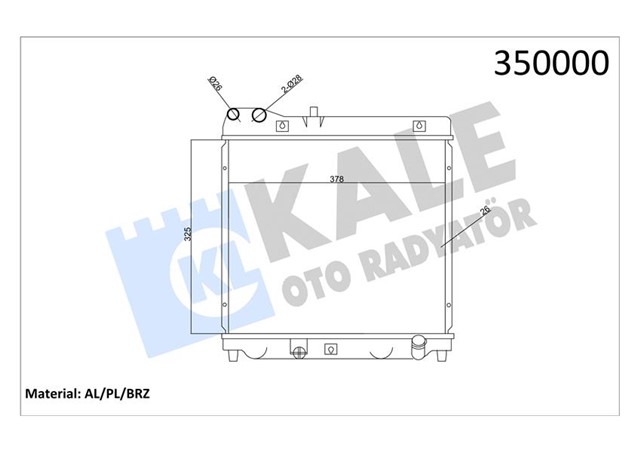 RADYATOR JAZZ II AL/PL/BRZ 328X378X26