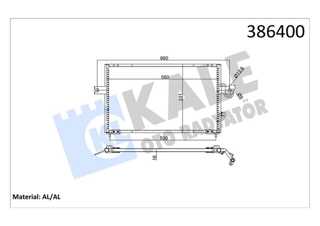 KLIMA KONDENSERI ACCENT I AL/AL 565X318X16