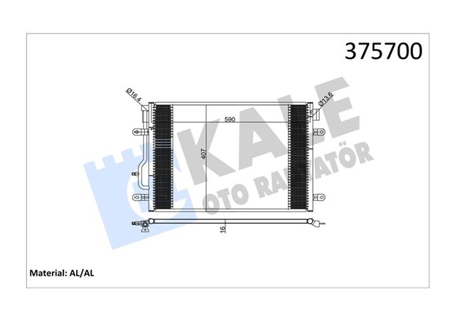 KLIMA KONDENSERI AUDI A4 A6 1.8T 1.9TDI - 2.5TDI 01 06 605X401X16 AL - AL