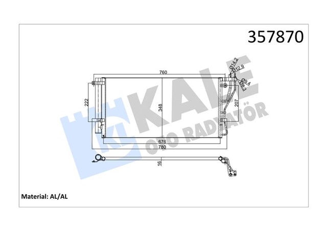 KONDENSER KIA CARENS III 1.6 CVVT 09 - - 2.0 CVVT 06 - 