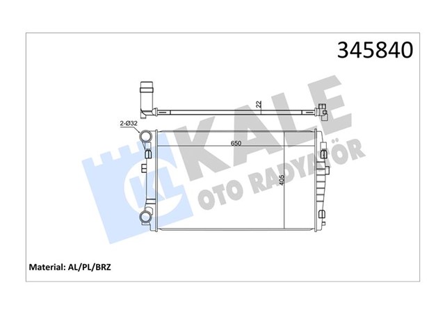 RADYATOR GOLF VII - A3 - LEON 1.2 - 1.4 - 1.6TDI 12 MEK AL/PL/BRZ