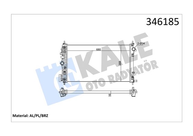 RADYATOR INSIGNIA 680X398X26 AL/PL/BRZ