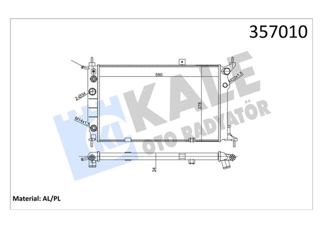 SU RADYATORU OPEL ASTRA F 1.4I 1.6I 1.8I 2.0I 91 AT AC MEKANIK 590X378X34 1300148