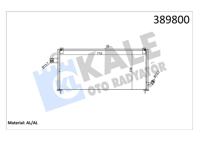 KLIMA KONDENSERI SUBARU FORESTER AL - AL 712X338X16