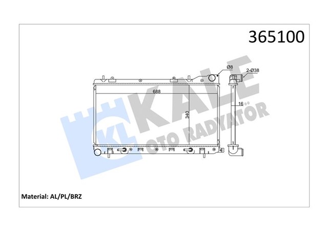 RADYATOR SUBARU FORESTER AL - PL - BRZ 340X688X26