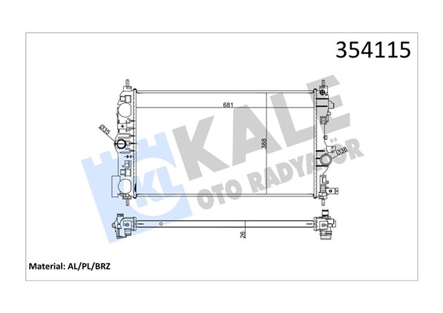 RADYATOR OPEL INSIGNIA A - ZAFIRA TOURER C
