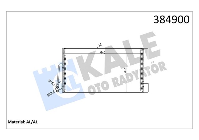 KLIMA KONDENSERI MINI - MINI CLUBMAN - MINI COUNTRYMAN - MINI PACEMAN AL - AL 644X341X16