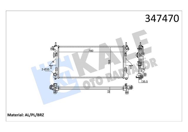 SU RADYATORU FIAT DUCATO 2.3D 06 MT BRAZING 780X368X26 3062308080
