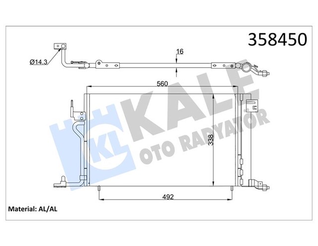 345215 KLIMA KONDENSERI 306 96 535X343X16 OTO. - MEK. AL/AL