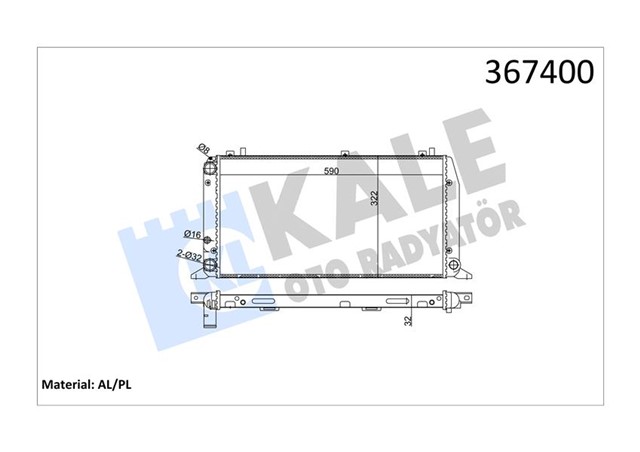 RADYATOR AUDI 80 - CABRIOLET - COUPE 590X322X34 AL/PL