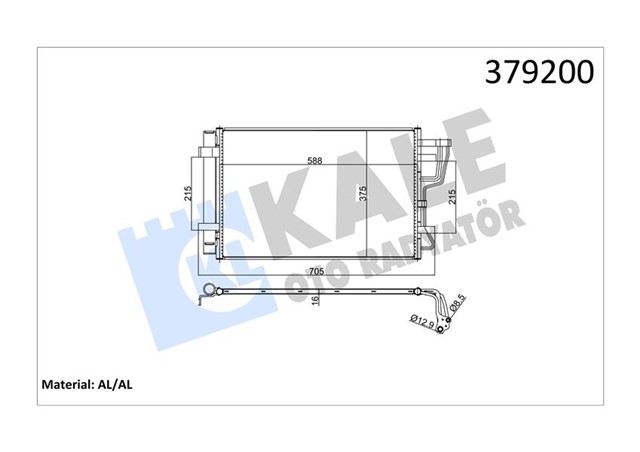 X KLIMA KONDENSERI I30 1.4I 07 AL/AL 587X391X16