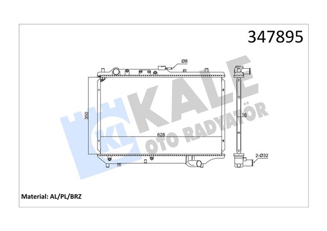 RADYATOR 323 FIV 1.6 89 94 MT AL/BRZ 350X628X16