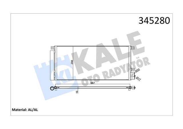 KONDENSER TRAX - MOKKA 1.4 12 KURUTUCU ILE AL/AL 647X298X16