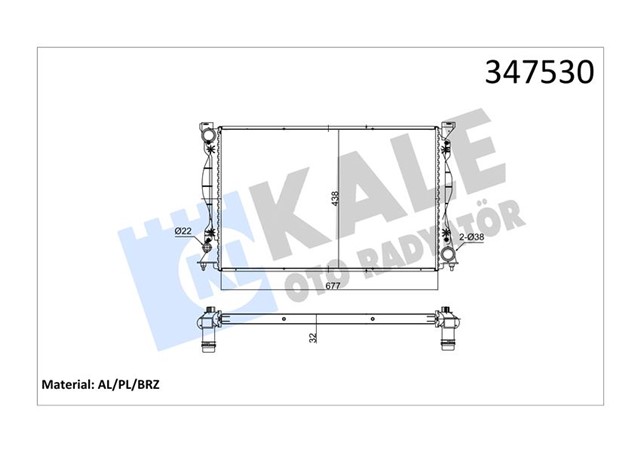 RADYATOR A6 2.4 2.8FSI 3.0 3.2FSI 04 MT AL/BRZ 677X438X32