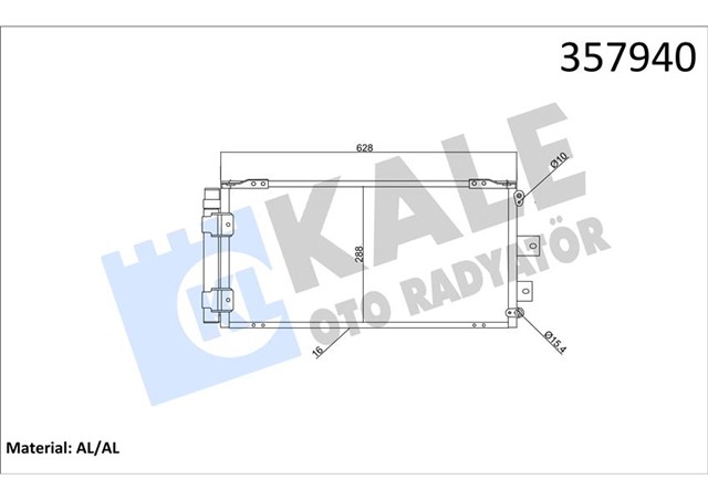 KONDENSER AL/BRZ TOYOTA COROLLA 1.4 1.6 1.4/1.6 16V 1.9D 97 02 - KURUTUCULU