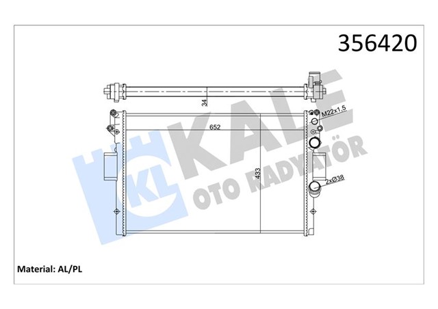 SU RADYATORU IVECO DAILY III 2.5TD 2.8 99 MT MEKANIK 652X433X32 500396428 - 500396429 - 504008108