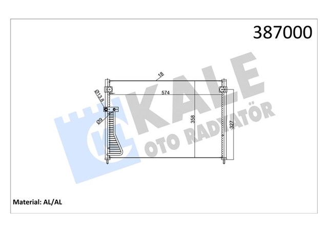 KLIMA KONDENSERI MAZDA 626 V AL - AL 570X358X18