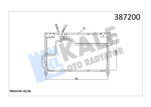 KLIMA KONDENSERI MAZDA 626 IV AL - AL 564X308X16