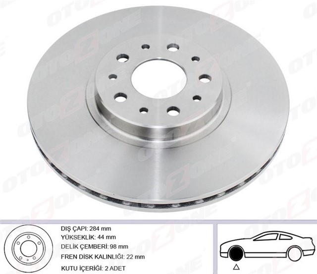 ON FREN AYNASI OPEL COMBO D 12 FIAT DOBLO 10 EGEA 16 ALFA ROMEO 147 01 156 97 05 284 X 22 5 DELIK HAVALI