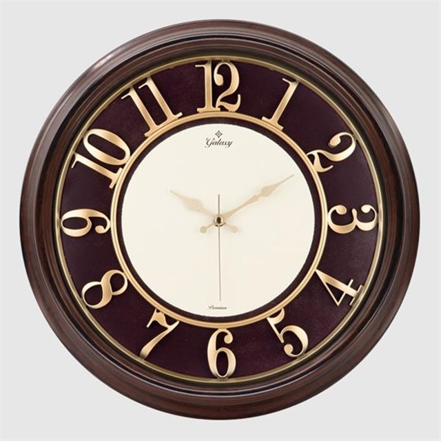 1963 - EK DUVAR SAATI KAHVERENGI AHSAP GORUNUM ICI BORDO CERCEVE 46CM KABARTMA RAKAMLI SELEFON KORUMALI AMERIKAN BRISTOL KADRAN METAL AKREP/YELKOVAN/SANIYE AKAR SANIYELI MEKANIZMA MINERAL CAM